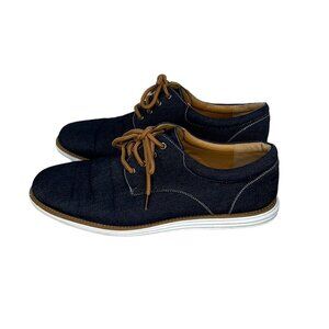 Linea Uomo mens blue denim canvas lace up casual oxford shoes F41081 size 13